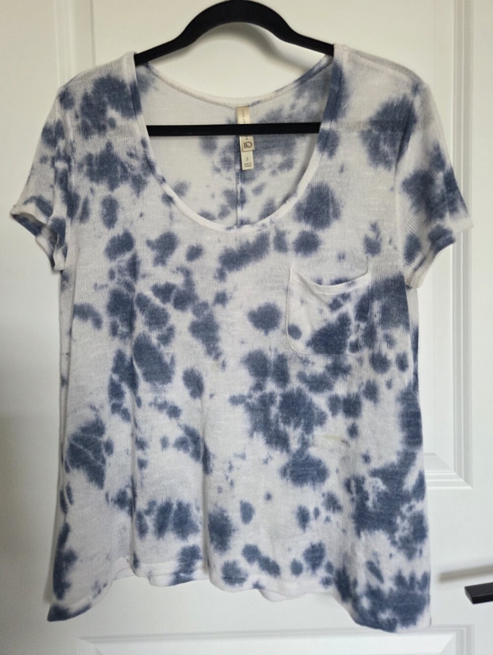 Live Love Dream Blue Tie-Dye Knit Top